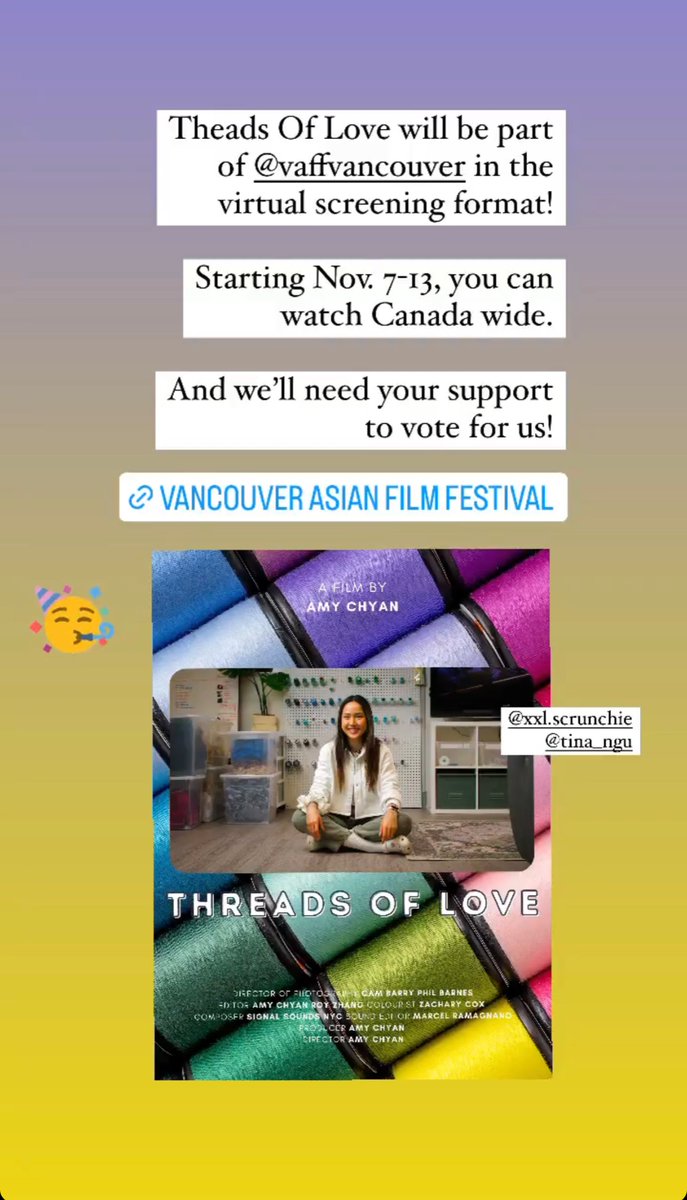 Catch “Threads Of Love” starting Nov. 7-13 virtually as part of <a href="/VAFFvancouver/">Vancouver Asian Film Festival (VAFF)</a>! 

🔗vaff.org