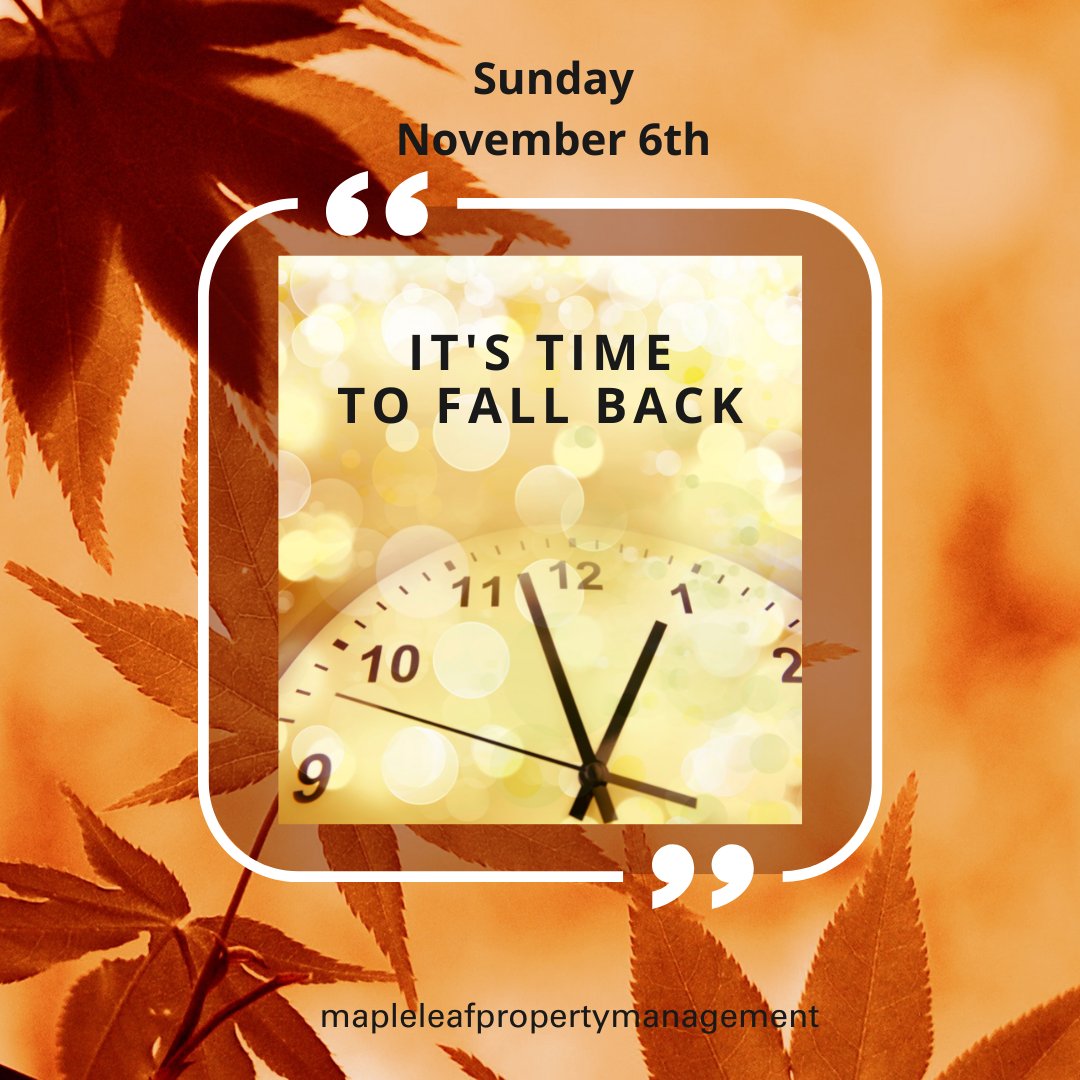 mapleleafmgt's tweet image. Remember to turn your clocks back on Sunday. This is also a good time to check batteries in your smoke detector. #fallback2022