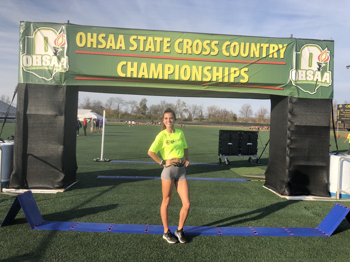 Checking out the course and getting amped up for tomorrow! State meet 2022💪🏻🏃🏻‍♀️👏🏻
