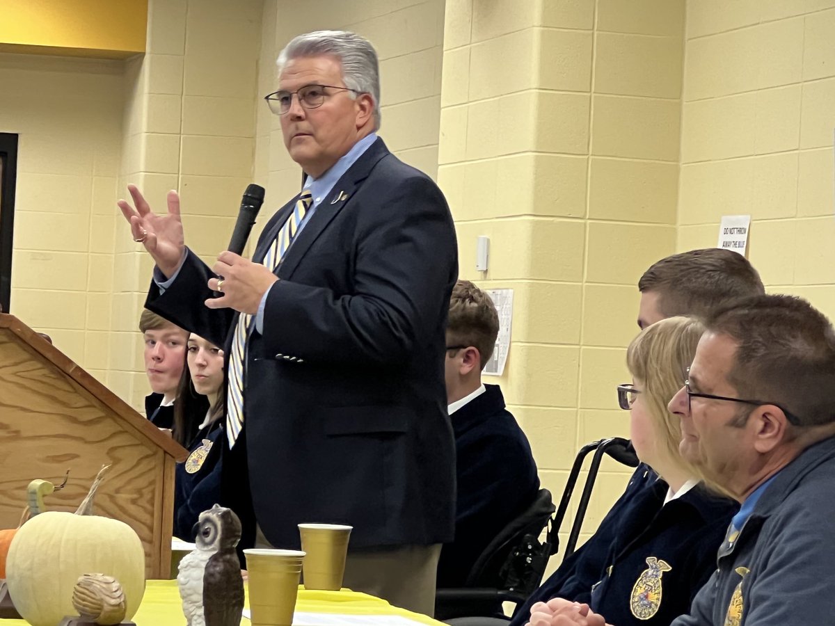 We had a great time at the FFA Harvest Banquet tonight. We had a special guest… the Director of the Indiana Department of Agriculture.