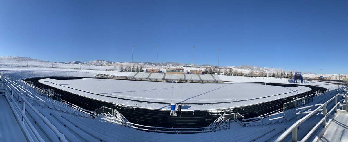 SportsTurfSun's tweet photo. Week 11, game 25! Got a true Colorado weather week- painted in shorts Wednesday, got our first snow last night and first plow of the season today. Ready for first round playoff football! #NaturalGrass #BestOffice #Crewof2 @ChristiClay23 https://t.co/HLKNkRSYVD