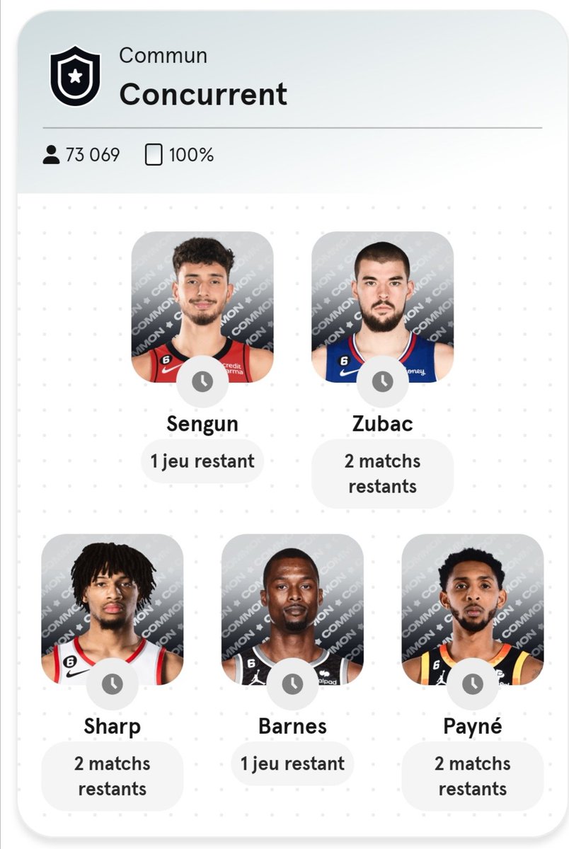 SorareOM's tweet photo. #GW5 pour #SorareNBA
Je reconduit la même Contender Limited ! 3ème reward en 3 GW ??
La Common Champion devrait être intéressante..
Vous avez envoyé quoi la #TEAMNBA ?
Allez Gooo 🔥🔥 GL a tous !! https://t.co/sfkzRTehfW