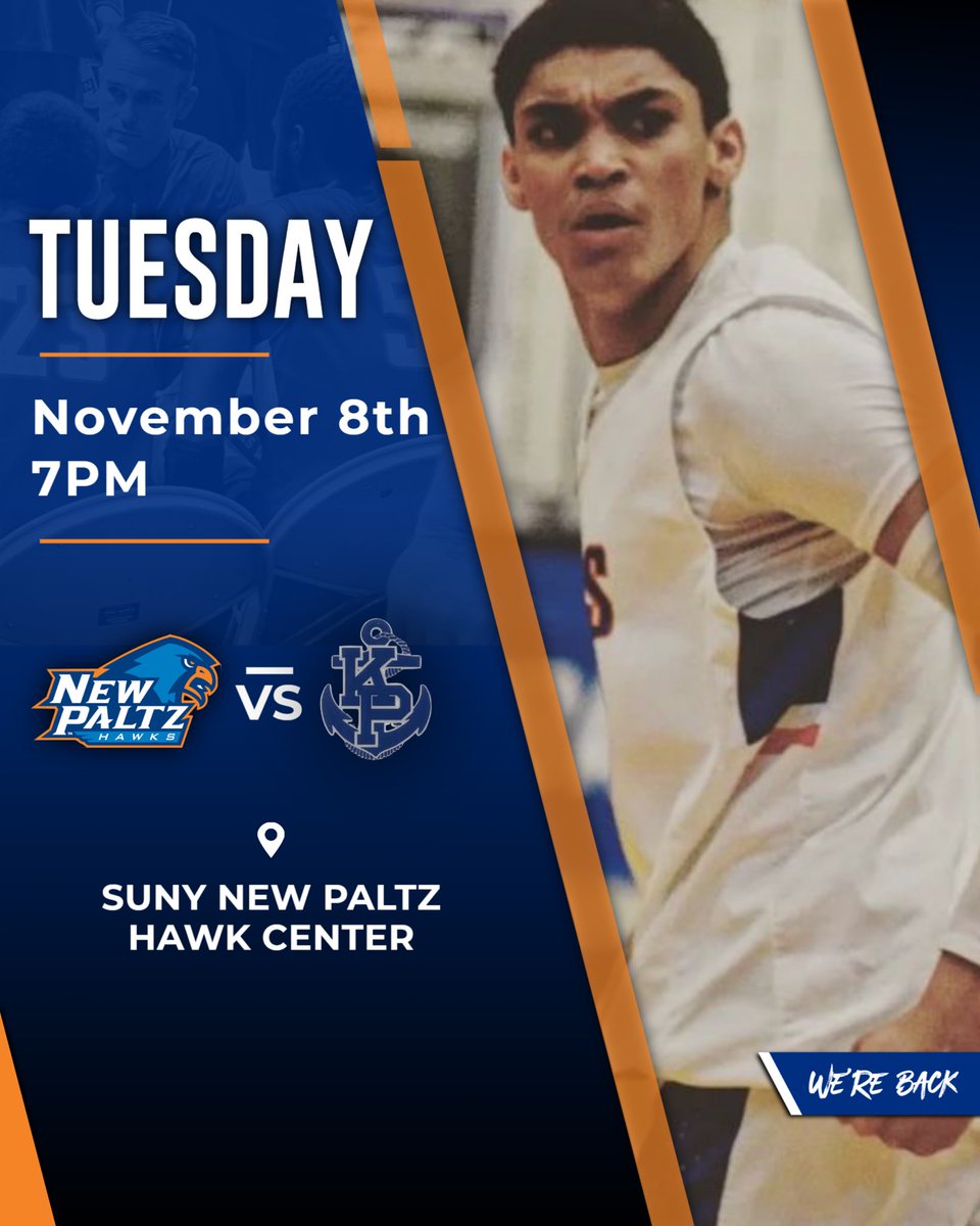 We’re back! First game is at the Hawk Center this Tuesday, November 8 at 7:00pm!  #theresonlyone <a href="/newpaltz/">SUNY New Paltz</a> <a href="/nphawks/">New Paltz Hawks</a>