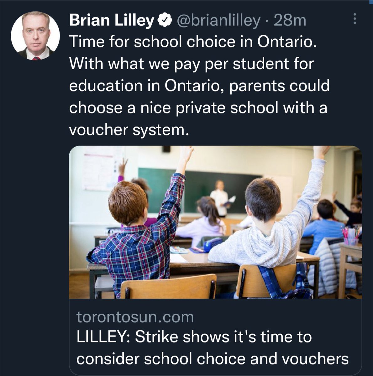Honestly - because we didn’t see this coming. 

This was never “about the kids” for Lecce, this was ALWAYS about feathering the nests of big business buddies &amp; donors

The diverting of public funds to private school- so predictable.