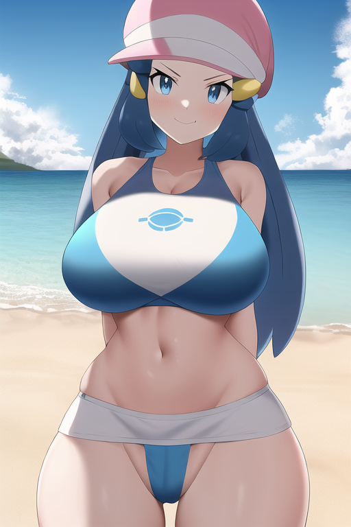 Fine you got me to come to the beach with you. You're lucky you have some history with the Sinnoh champ~
