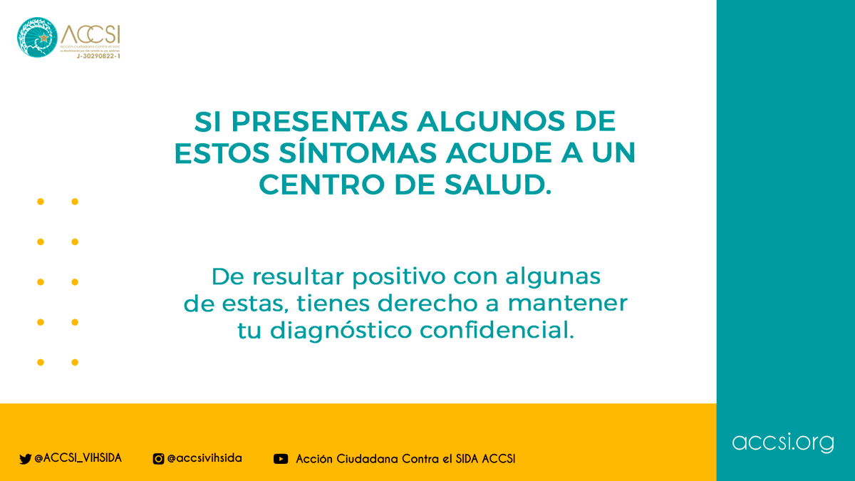ACCSI_VIHSIDA's tweet photo. Si tienes dificultad para respirar, fiebre o tos persistente, es necesario acudir de manera inmediata al centro de salud. De resultar positivo con #VIH, #Tuberculosis, #Viruelasímica o #COVID19, tienes derecho a mantener tu diagnóstico confidencial.   

#Accsi #DDHH #Venezuela https://t.co/gdyNNVppq6