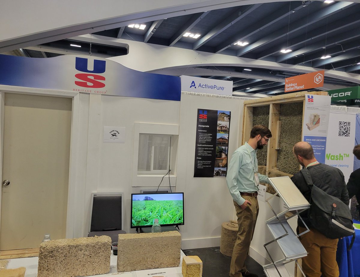 fiber_tiger's tweet photo. Team Tiger Fiber had a blast showcasing our prefabricated hempcrete wall panels with our buddies from US Heritage Group at the @Greenbuild International Conference and Expo in San Francisco this past week!
#hemp #hempfiber #fiberhemp #buildwithhemp #hempbuilding https://t.co/ttsc0JjrGE