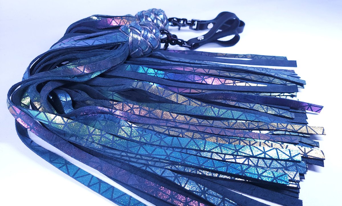 Dark silver rainbow finger floggers are up in the shop!