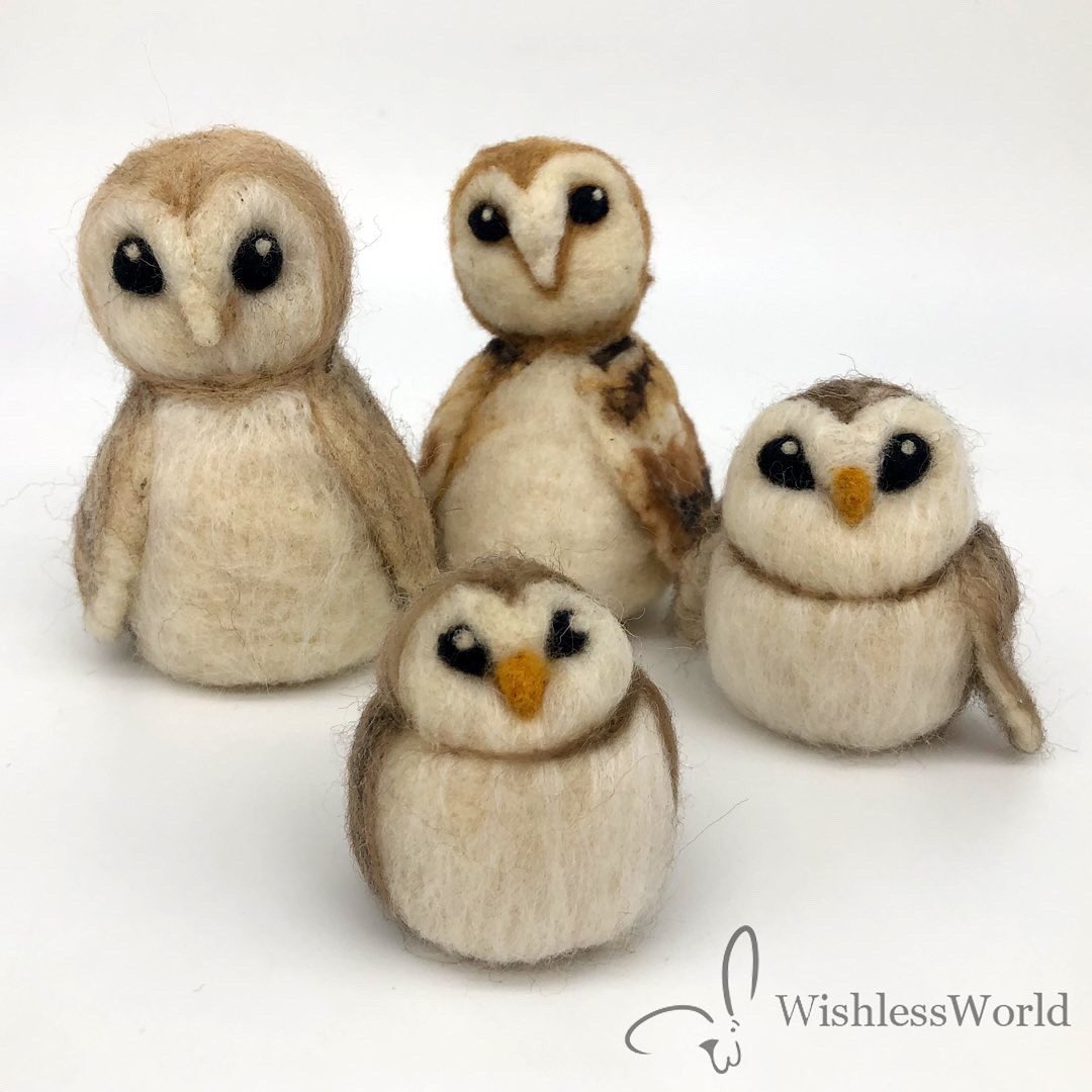 Owls owls, and more owls! Exciting things are on the way, mainly, I might have a regular place to teach at here soon! So I’ve been testing out owls because I think that would be a great first class. Which one is your favorite?

#needlefeltingwool #owl #fiberart #feltedanimals