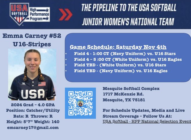 emcarney17's tweet photo. Evaluations ✅ All games moved to the weekend due to weather. Sharing my current schedule…will update once changes have been communicated. @USASoftball @MGWildcats @WildcatsChicago @IHartFastpitch @SoftballDown @SBRRetweets @D1Softball @tagupSoftball @CoastRecruits @Los_Stuff https://t.co/FrgnvBXiOg