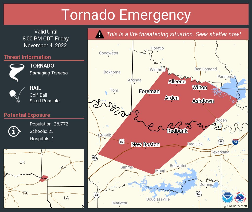NWS Tornado on Twitter "Tornado Emergency continues for Ashdown AR