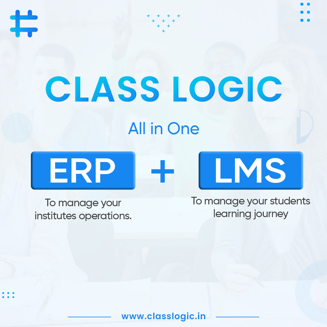 ClassLogic's tweet image. Traditional Institute ERP &amp;amp; LMS can not fulfill all the requirements of any educational institute.

ERP needs to manage institutes operations
&amp;amp;
LMS needs to manage students learning journey

Teachers and Institutes need a simple and Advanced all-in-one ERP + LMS

#ERP #LMS #Class