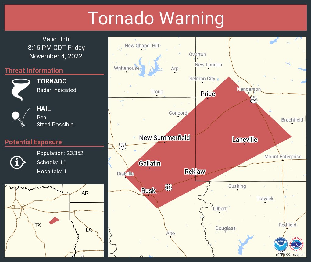 ♠BransonWX♠ on Twitter "RT NWStornado Tornado Warning including Rusk