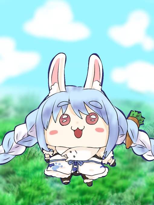 うさぎさんが好きと言ってたのでうさぎさんオマージュでぺこちゃんお絵描き。#ぺこらーと #兎田ぺこら 
