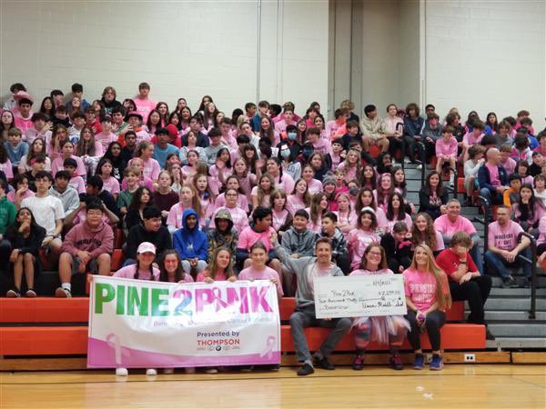 Just a few photos from today’s wonderful Pink Out Day <a href="/CBUnamiMS/">Unami Middle School</a> So proud of the money students raised! They had a blast!