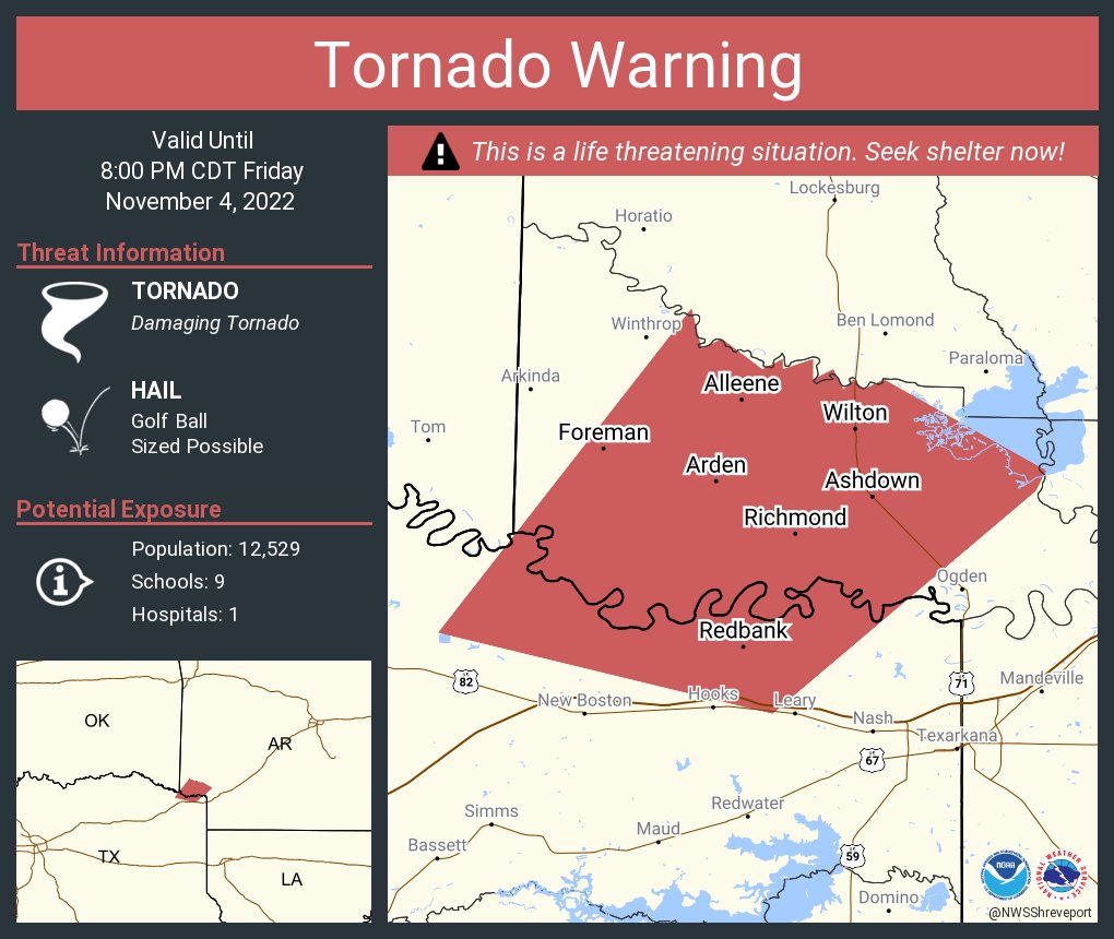 NWS Tornado on Twitter "Tornado Warning continues for Ashdown AR