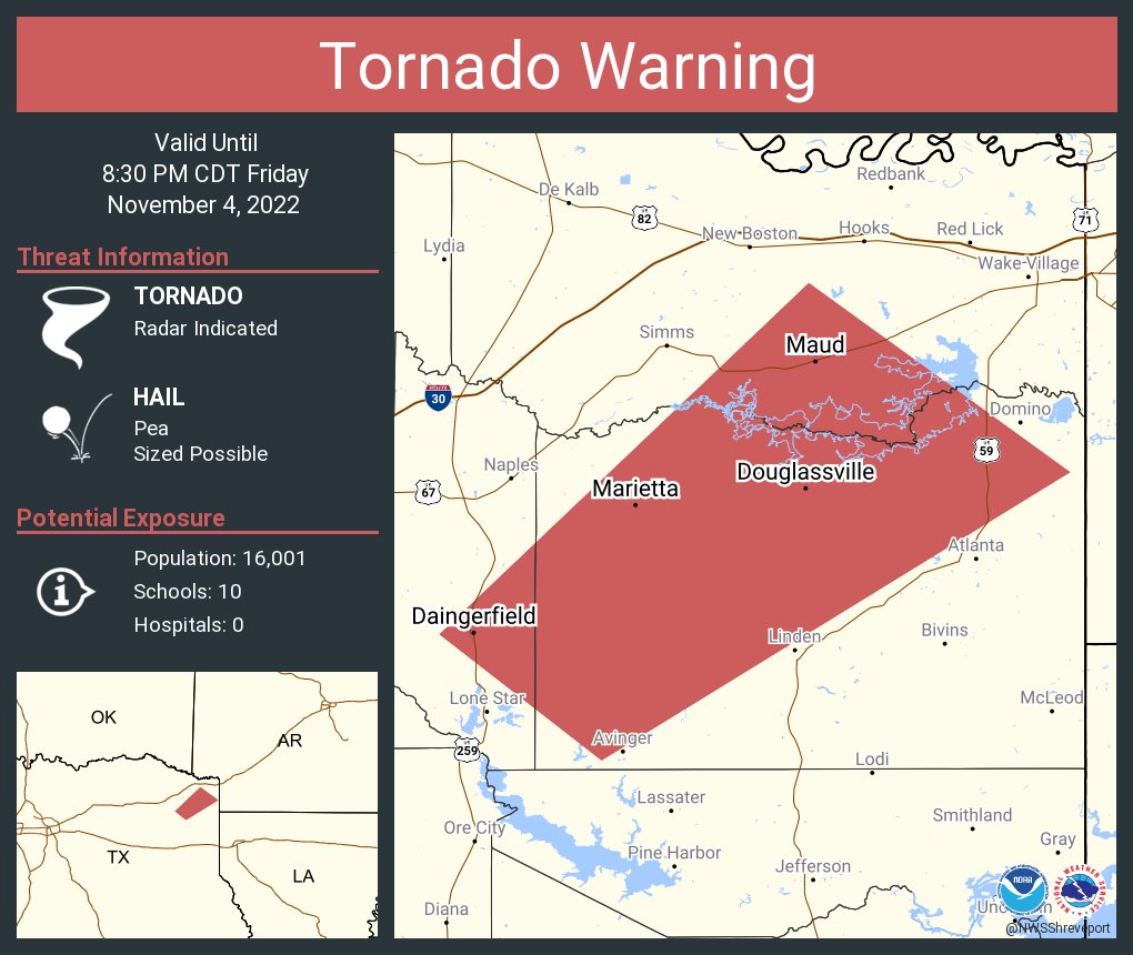 NWS Tornado on Twitter "Tornado Warning including Daingerfield TX