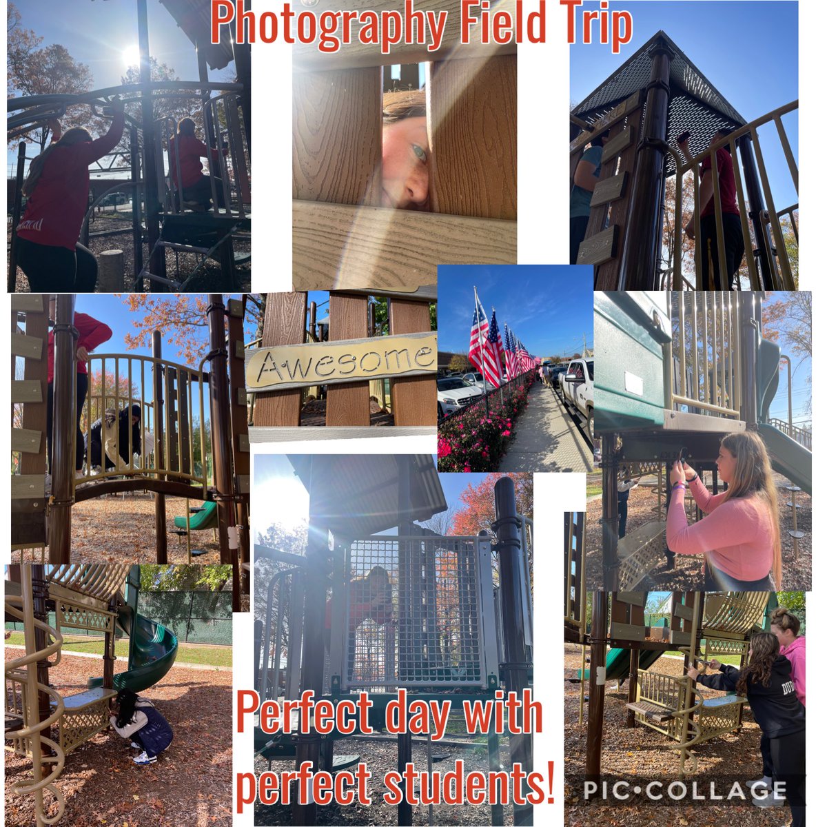 ⁦<a href="/mineolahs/">Mineola High School</a>⁩ Viewed from any angle, these Photography students worked diligently to complete their assignments during their field trip. I am confident their photographs will be as amazing as they are! #MineolaProud #MineolaFineArts