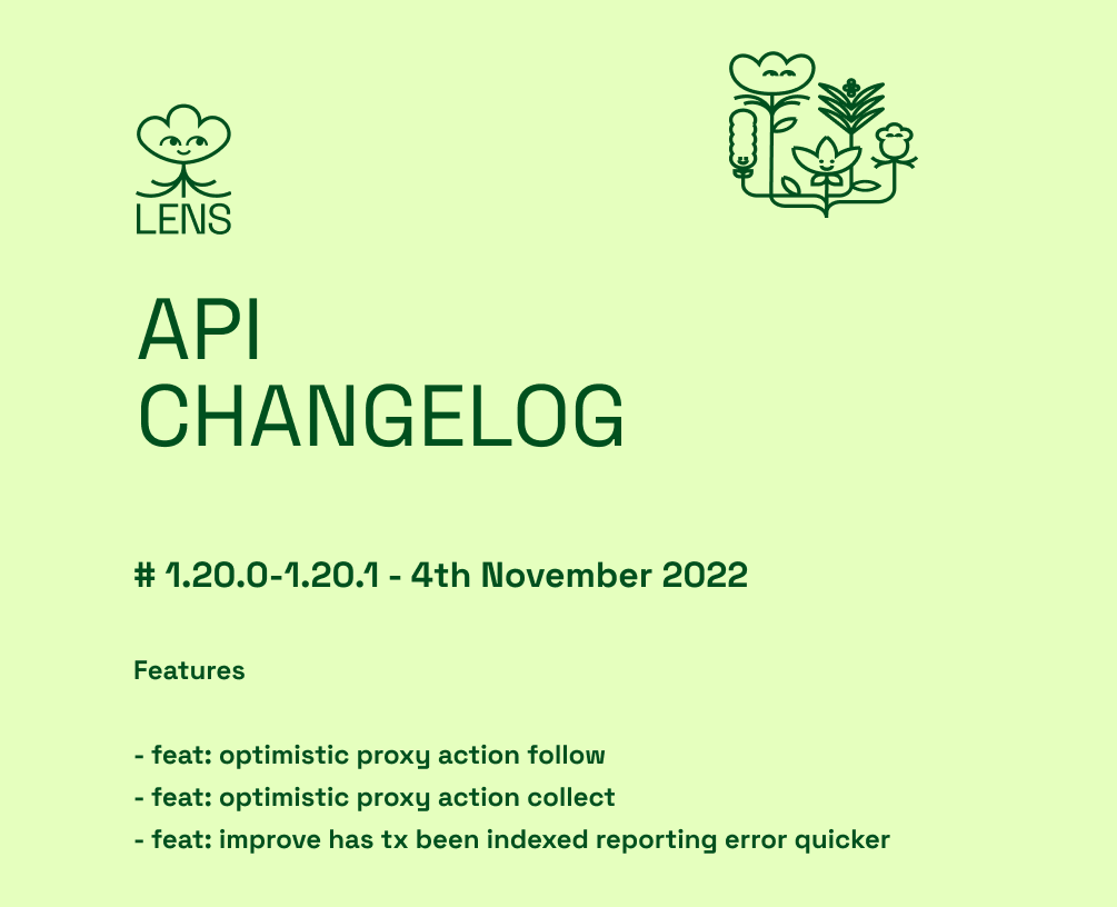 dabit3's tweet photo. Some big updates and improvements to the @LensProtocol API were rolled out today.

Among them optimistic API updates bring an even better UX to all Lens apps.⚡️

As usual, amazing work by @devjoshstevens &amp; team 🙇‍♂️

https://t.co/RCqkoAf7tP https://t.co/nWfgNzBxRJ