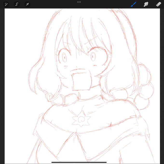 アタリ。

ほぼ模写。

線画にする。 