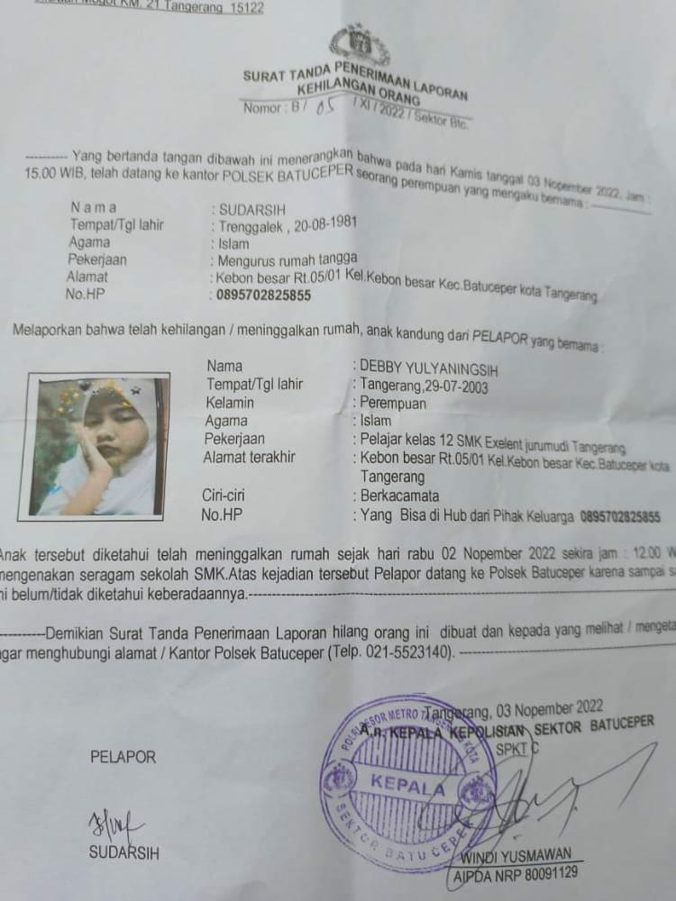 Ryuseiii_919's tweet image. Tolong dibantu sobat Twitter anak teman belum pulang sudah 3 hari,,