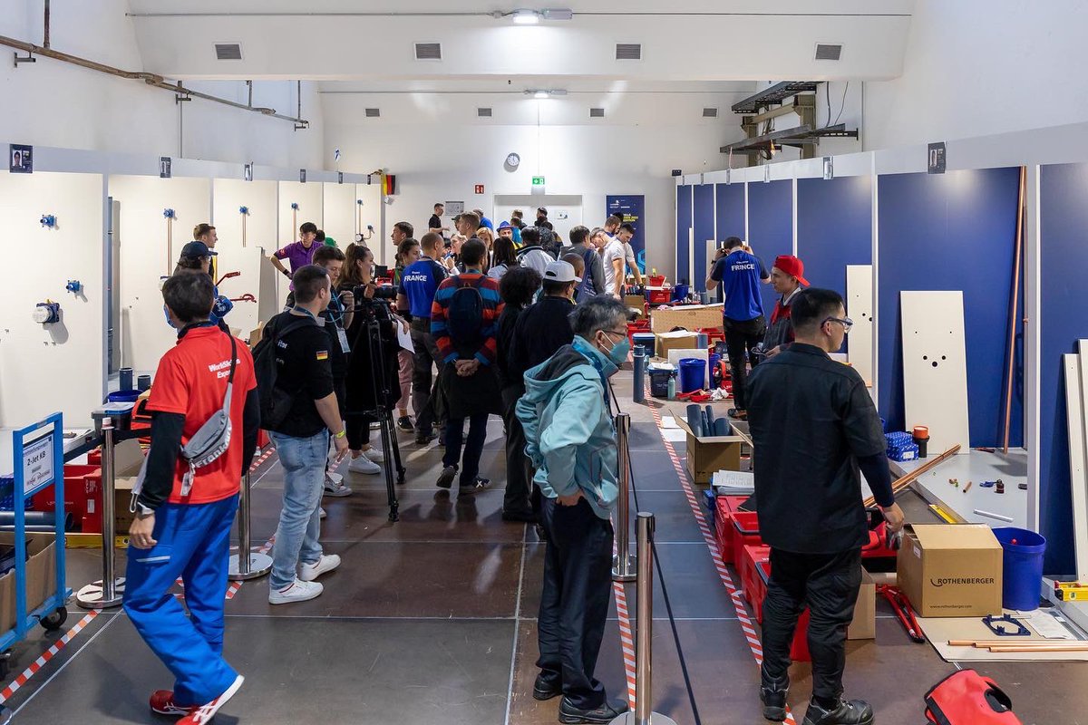 IAPMO's tweet photo. 💪 All hands-on deck here in Lahr, Germany. Building a modern hygiene infrastructure requires a different skill set for today's advanced technologies. #WorldSkills #SkillsChangeLives #SkillsChangeWorlds #IWSHFoundation #WorldPlumbingCouncil #PlumbingChampions https://t.co/fcGDqjMD67