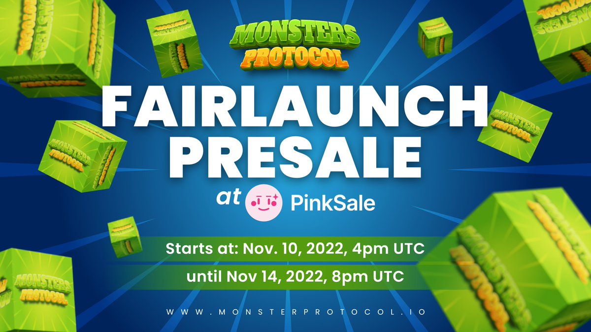 @MonsteProtocol presale will be live on @pinkecosystem ! SAFU + AUDIT + KYC ! 🔥 Presale Link: pinksale.finance/launchpad/0xf6…