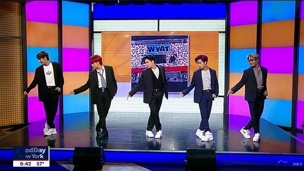 tribunephl's tweet photo. SB19 MAKES US TV DEBUT

LOOK: P-pop group SB19 achieves a milestone -- appearing on US television, at the FOX 5 morning show Good Day New York, to perform their hit single "WYAT." | via @Tribunephl_Kim 

(📸 @SB19Official / Instagram) 

@SB19_ATINph | @TribuneLife https://t.co/HIrJRuur76