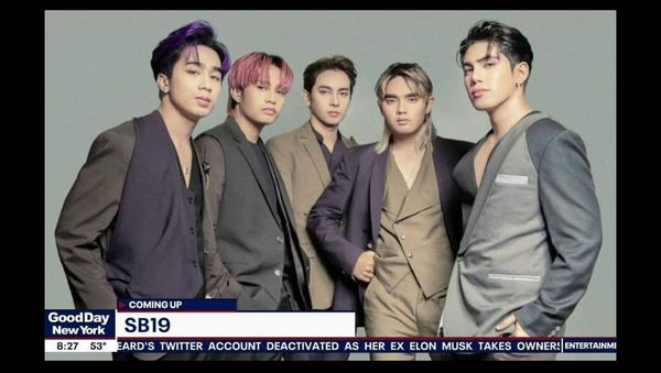 tribunephl's tweet photo. SB19 MAKES US TV DEBUT

LOOK: P-pop group SB19 achieves a milestone -- appearing on US television, at the FOX 5 morning show Good Day New York, to perform their hit single "WYAT." | via @Tribunephl_Kim 

(📸 @SB19Official / Instagram) 

@SB19_ATINph | @TribuneLife https://t.co/HIrJRuur76