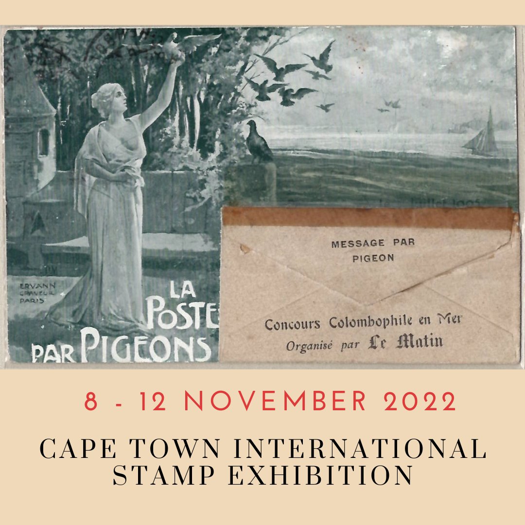 pfsastamps's tweet photo. The Cape Town International Stamp Exhibition, CTICC2 will be open daily from 9am to 6pm, Tuesday to Saturday 8-12 Nov.

https://t.co/1henDC3tGr
#CT2022stamps https://t.co/HZ380R1xaK