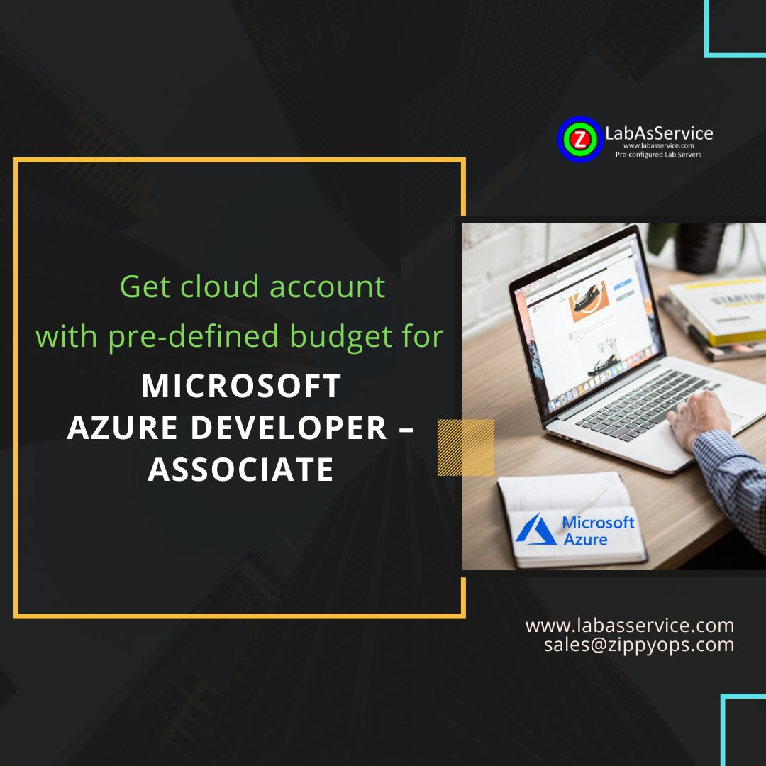 ZippyOps's tweet image. Get a cloud account with a pre-defined budget for Microsoft Azure Developer – Associate
Training made simple and easy with LabAsService
Contact kishore@zippyops.com
#Azure #DeveloperAssociate #CloudLABs