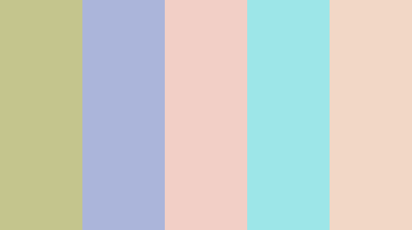 EveryPalette's tweet photo. #c4c58d, #abb5da, #f2cfc6, #9de6e8, #f2d7c6 https://t.co/iv8THPmkZz
