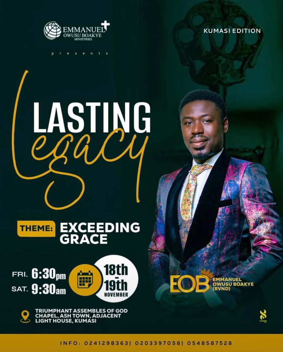 KannaaDavid's tweet photo. Lasting Legacy Summit 22, Kumasi edition, come 18th &amp; 19th November, 2022, the certified place to be...

#LastingLegacySummit22
#KumasiEdition
#RevEmmanuelOwusuBoakye https://t.co/jjAaoQ6QTn