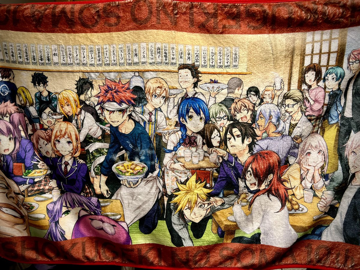 食戟のソーマ生誕10周年記念 遠月学園祭でポストカードやブランケットもおあがりよ✨ アキバCOギャラリーにて13日(日)まで開催中🍳