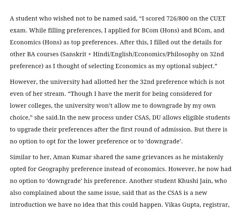 AmanKum63668764's tweet photo. #preferencechange Default system of education. @UnivofDelhi @narendramodi @UnivofDelhi @EduMinOfIndia @PMOIndia @IndianExpress @ndtvindia students are not able to get there desired course and college Due to default of csas portal
#ruin our career by #Delhiuniversity https://t.co/G3GZepNWHk