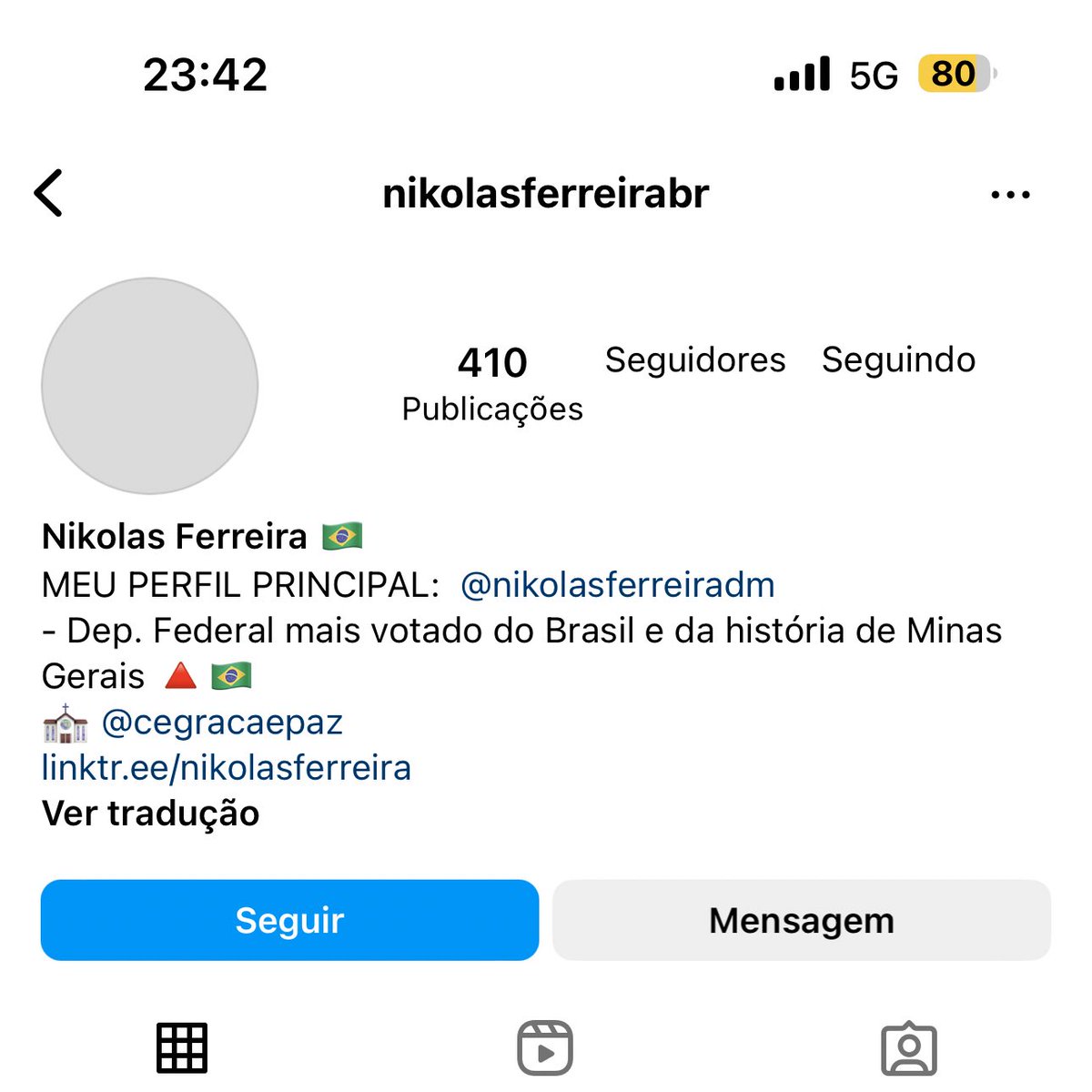 choquei's tweet photo. 🚨AGORA: A conta que o Nikolas Ferreira usava como reserva no instagram, acaba de ser derrubada. https://t.co/kF8XtqLRhT