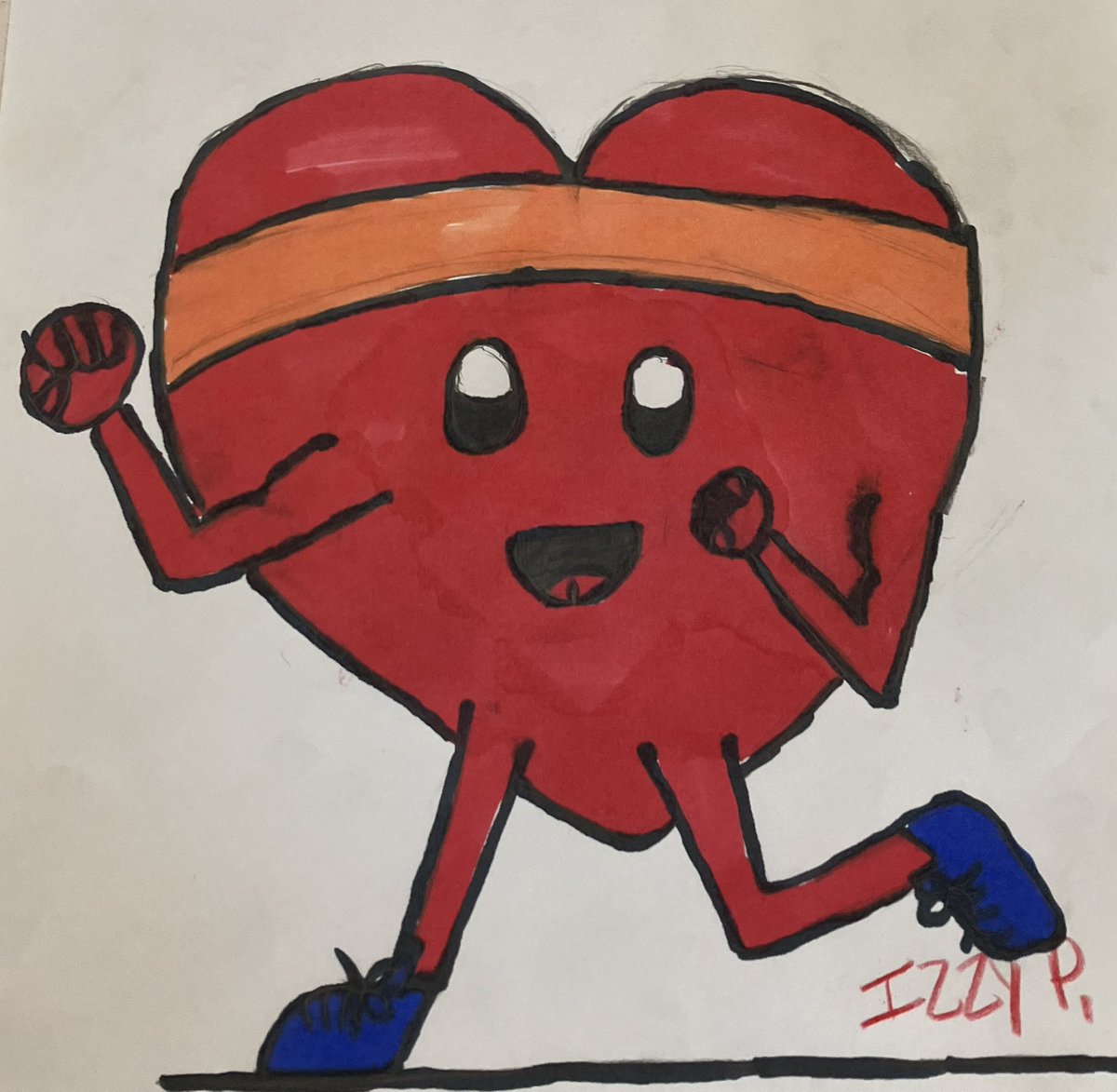 My 10 yo drew this to show the important connection between exercise 🏃‍♀️🏃🏽‍♀️🏃🏻‍♀️🏃🏿‍♀️, your heart 🫀 and peripheral arteries! She hears about this a lot! @GerhardHerman you’ve done a similar drawing! @CouncilPvd @dtreat001 @AHAMeetings We should invite folks to show the #art in #heart!