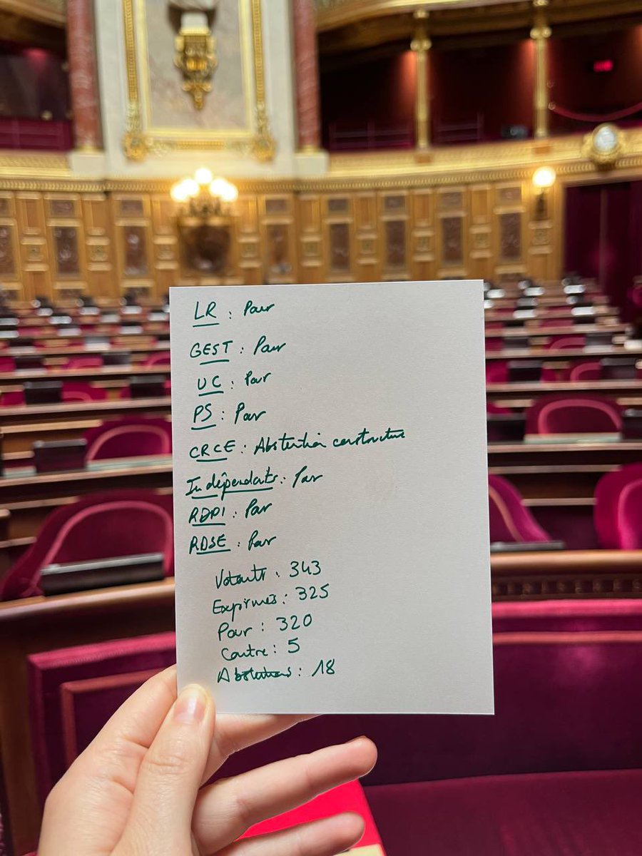 AgnesRunacher's tweet image. Adoptée ✅
La loi pour accélérer le déploiement des énergies renouvelables votée par 320 sénateurs. Je salue l’esprit de responsabilité et l’intelligence collective tout au long de cet examen, dans l’intérêt des Français. On avance ! @Senat @Elisabeth_Borne