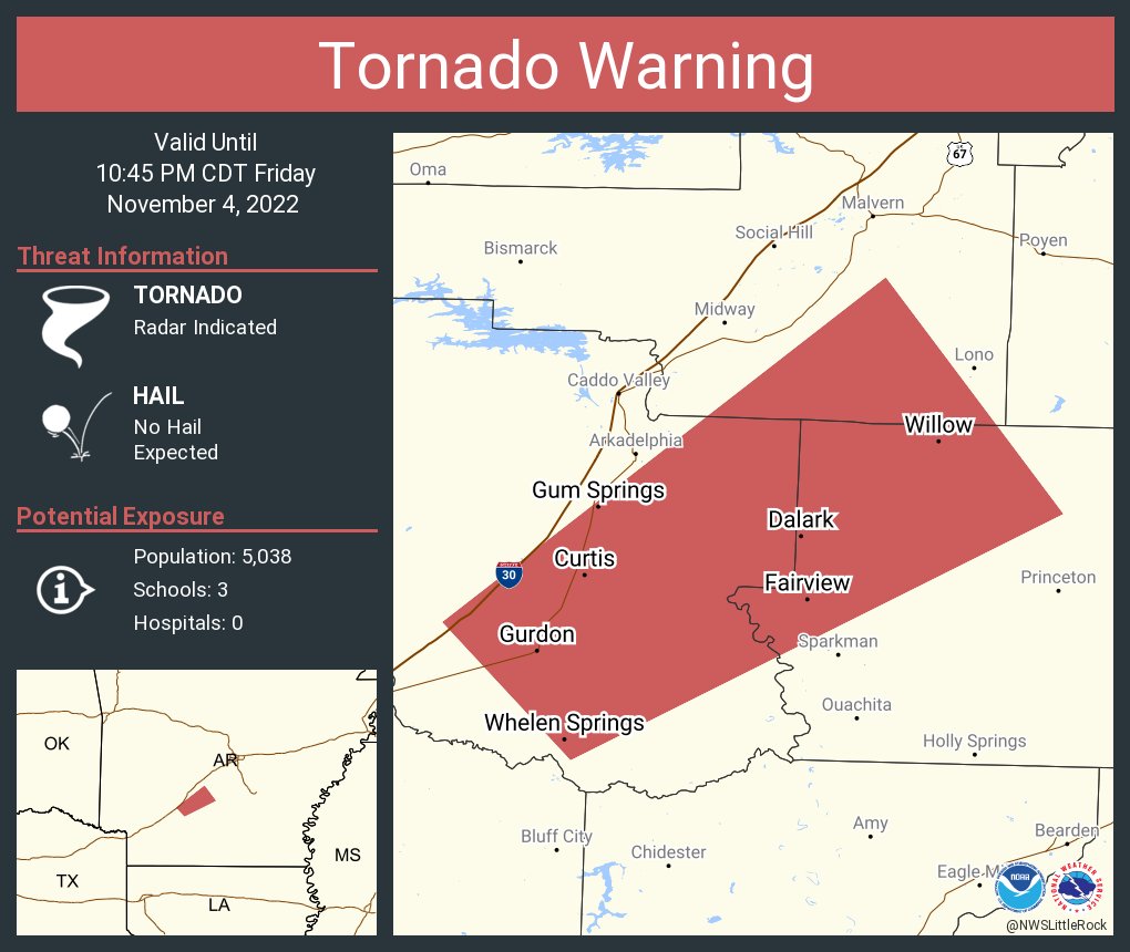 NWS Tornado on Twitter "Tornado Warning including Gurdon AR, Gum