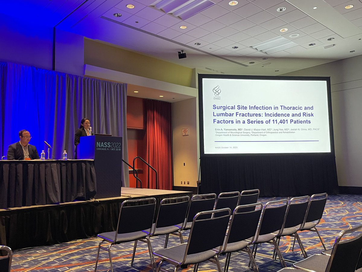 Dr. Orina (OHSU Neurosurgery Program Director), Dr. Yamamoto and Dr. Shahin (<a href="/maryamshahin/">Maryam N Shahin, MD</a>) representing <a href="/OHSUNews/">OHSU News</a> #Neurosurgery #Residency at @NASSSpine’s 37th Annual Meeting. #NASS2022 #Spine #SpineSurgery