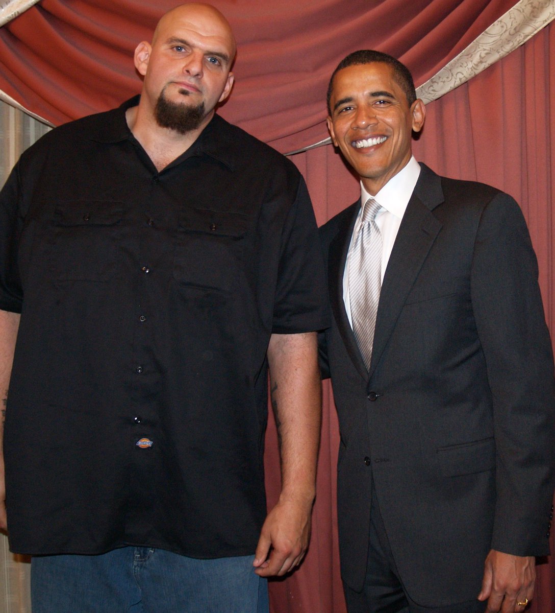 We are *so* honored + excited to welcome President @BarackObama to PA. Throwback to when I dressed up (wore pants) to meet him. RSVP for tomorrow and see which one of us has aged better (it’s him). PITTSBURGH: fetterman.co/3DDoHv9 PHILLY: fetterman.co/3NCMEHB