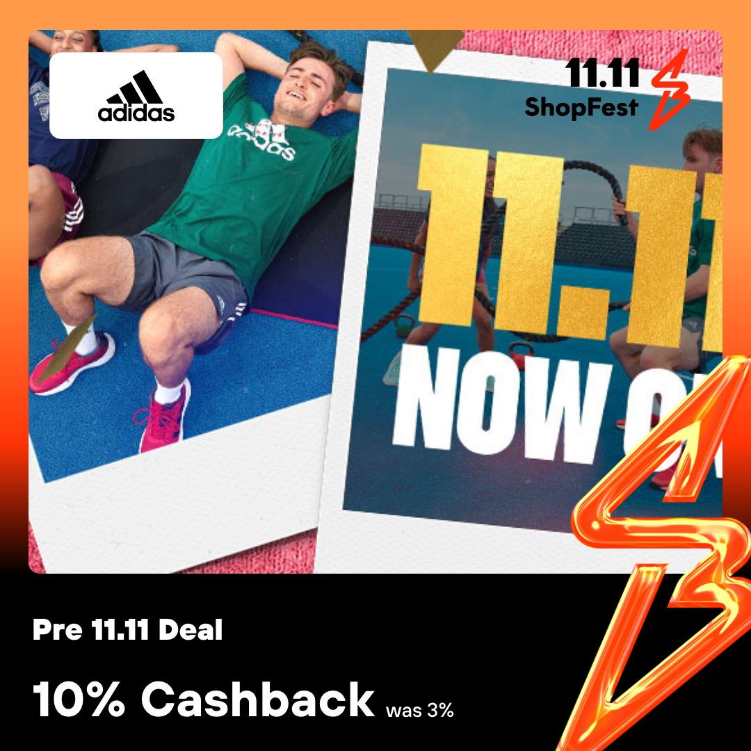 shopbackph's tweet photo. Pre 11.11 deals are here! Get 10% cashback today with #Adidas !
Time to upgrade your sportswear and OOTDs in time for the Christmas season.
#ShopBackPH1111 #forthewins https://t.co/oIDaAS8GIa