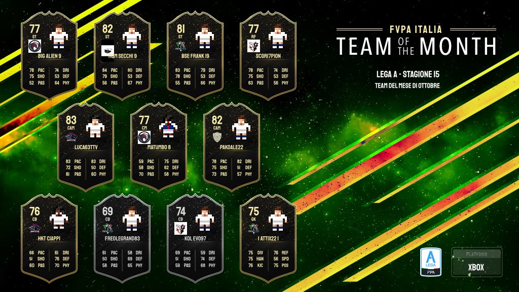 [𝙓𝘽𝙊𝙓] 𝐋𝐚 𝐬𝐪𝐮𝐚𝐝𝐫𝐚 𝐝𝐞𝐥 𝐦𝐞𝐬𝐞 𝐝𝐢 𝐨𝐭𝐭𝐨𝐛𝐫𝐞 

𝐋𝐞𝐠𝐚 🅰️