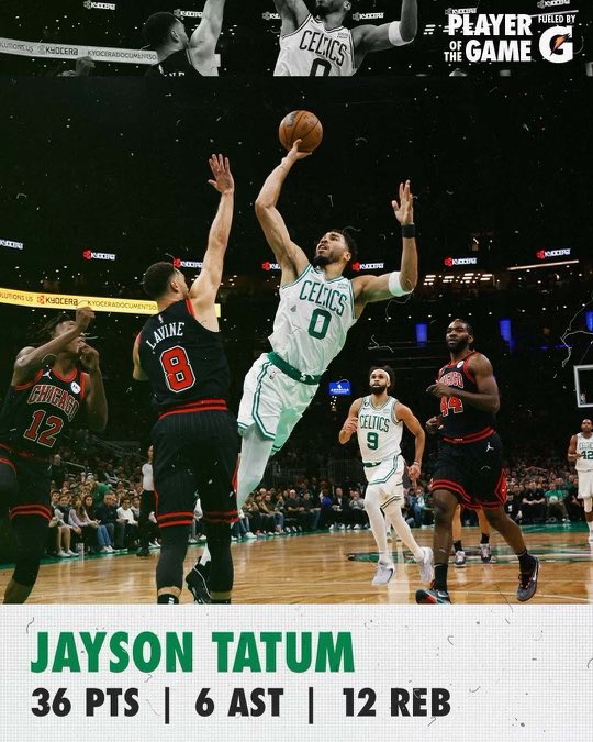 Jayson Tatum 0 Boston Celtics basketball Gatorade player of the