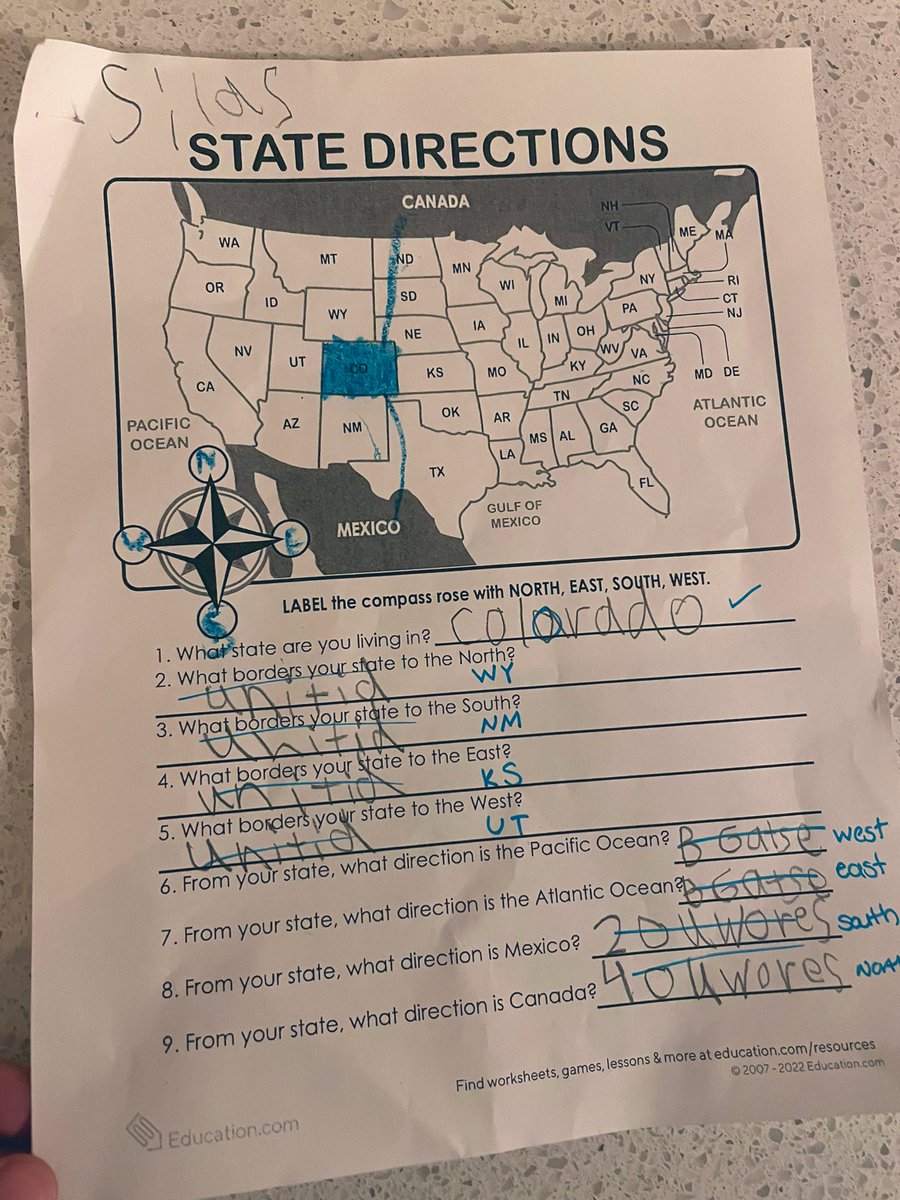 jacobdbland's tweet photo. I mean, he’s not wrong… 😂 🤣😍

“Which direction is the Atlantic Ocean from your state?” 

Silas: “B Gates”

“The Pacific?”

Silas: “B Gates”

If you know, you know. @united #dia https://t.co/nzbLMib4s0