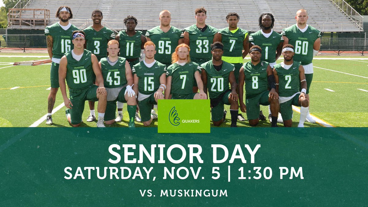 FB | Get up <a href="/DubC_Football/">Wilmington Football</a> fans, it's game day! The Fightin' Quakers will host Muskingum for a 1:30 p.m. Senior Day contest. 

Preview/coverage - bit.ly/3t5z31G.

#WeAreDubC #QuakerStyle #d3fb