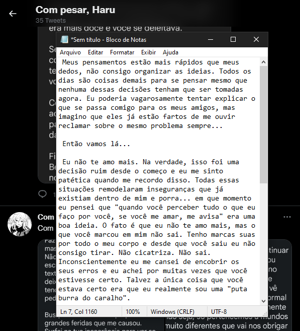 gabientrelinhas's tweet photo. Eu não te amo mais https://t.co/WkfQPe7JpN