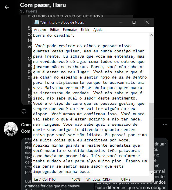 gabientrelinhas's tweet photo. Eu não te amo mais https://t.co/WkfQPe7JpN