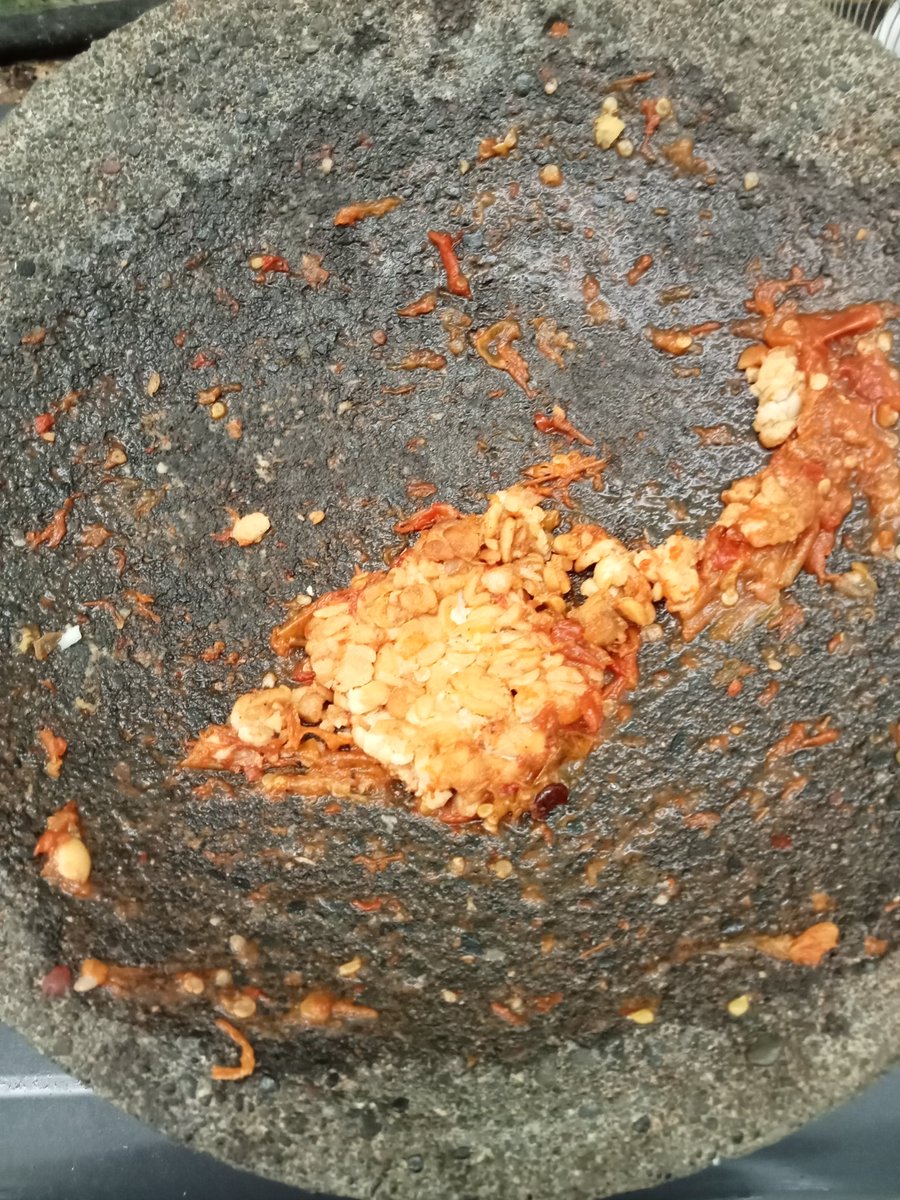 Alhamdulillah
Bar sarapan tempe penyet sayur asem