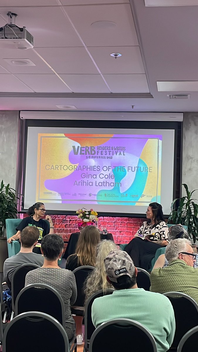 Pacific futurist <a href="/GinaColeWriter/">Gina Cole</a> was so determined to get to <a href="/verbwellington/">Verb Wellington</a> after her flight from Auckland was cancelled, she jumped in a car and drove down. Next time hopefully she’ll be able to use the exoskeleton in her book ⚡️⚡️⚡️